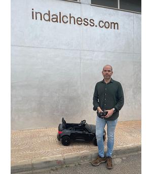 VENTA Coche eléctrico 12v, BMW M4, negro, rc, asiento plástico, ruedas plástico - INDA275-BNM4BLACK